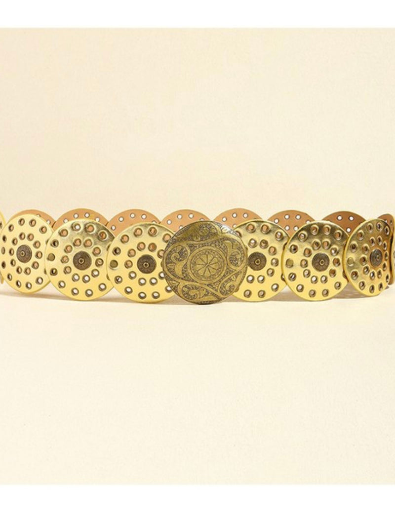 Round Buckle Western Wide Belted