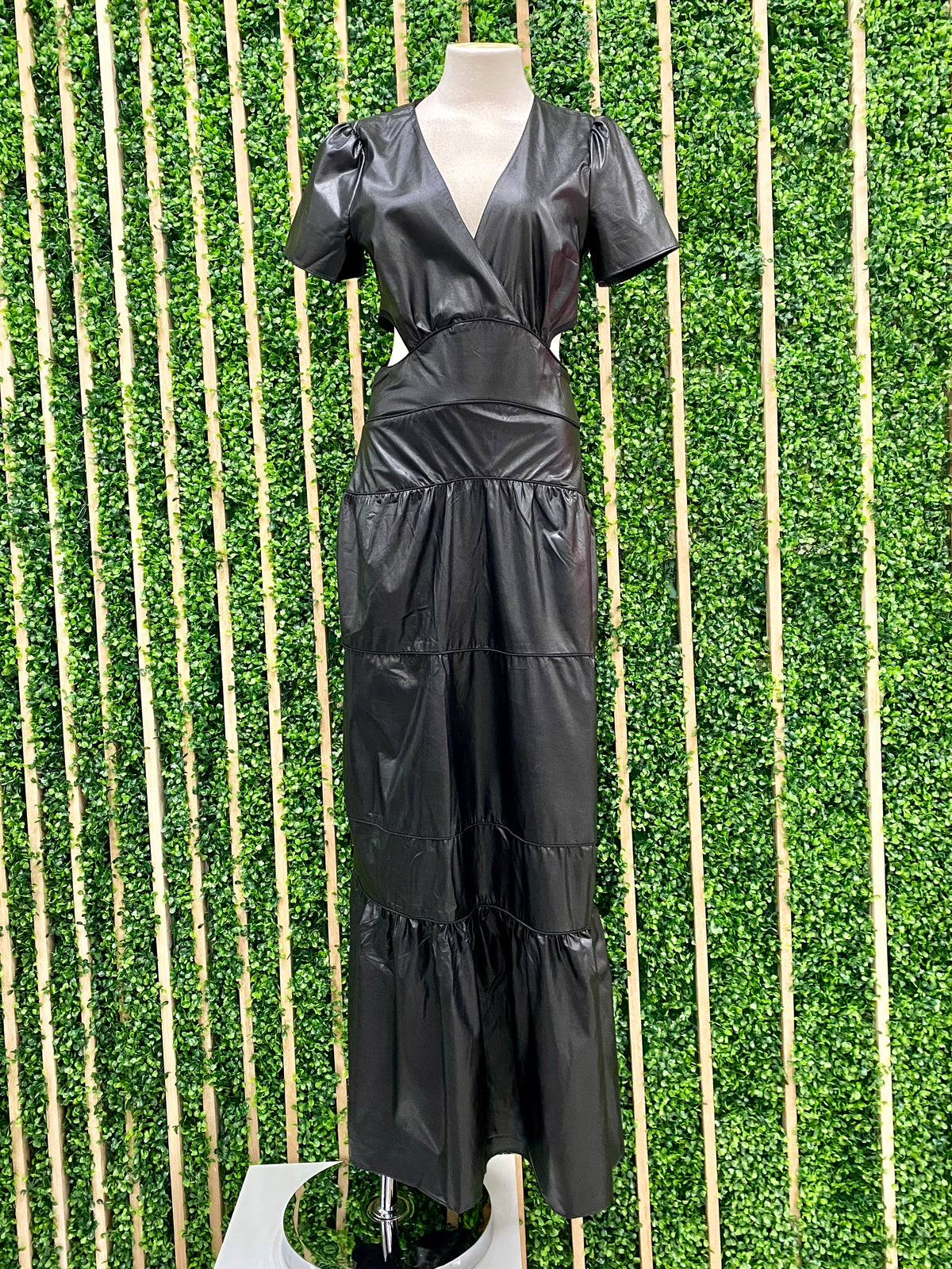 Exquisite Pleather Cutout Maxi