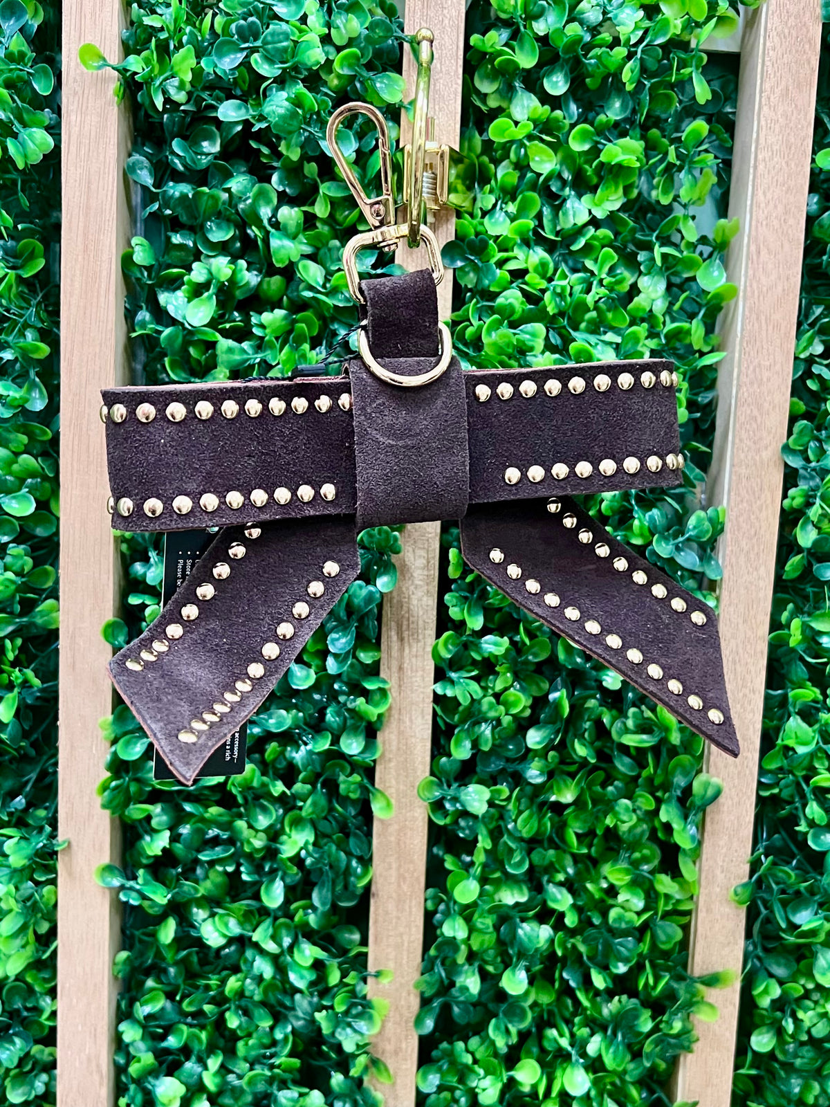 Leather Bow Keychain