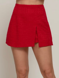Tweed Skort with Front Slit