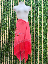 Exquisite Medium Embroidered Fringe Mantoncillo