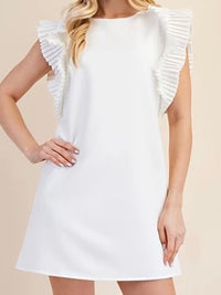 Pleated Shoulder Short Dress