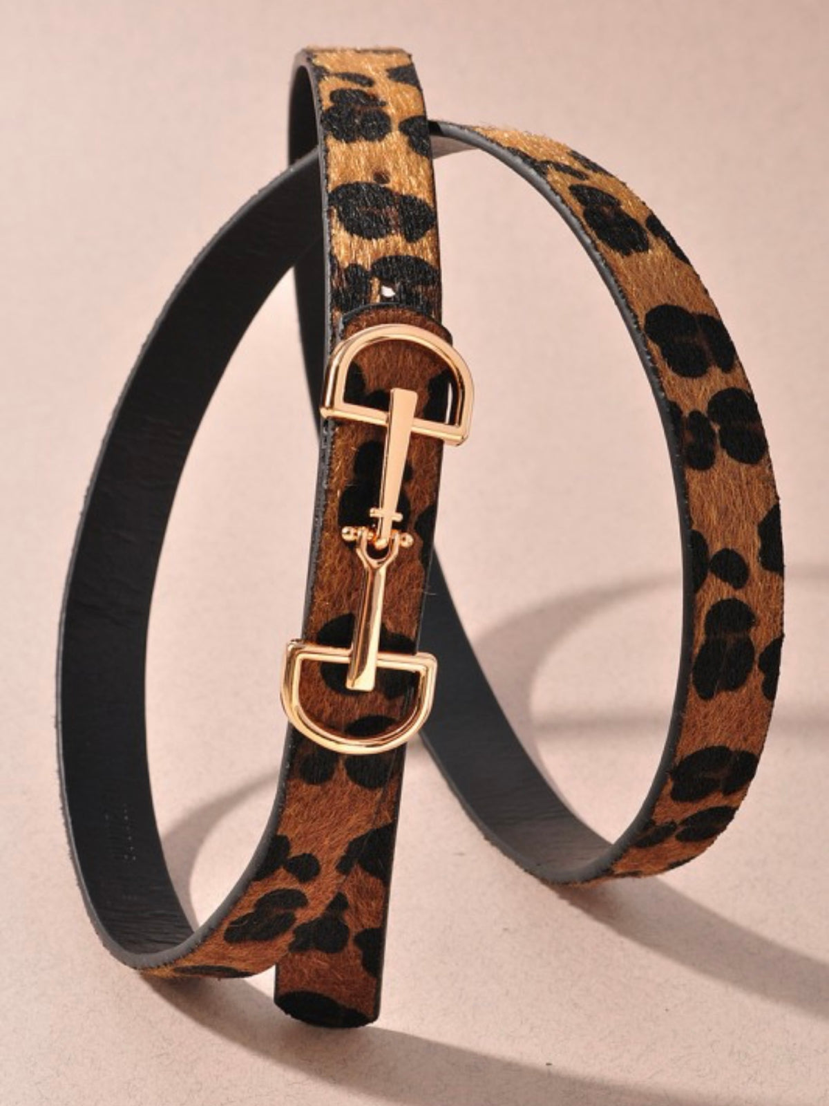 D Ring Horse Bit Buckle Skinny Belt