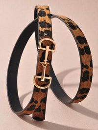 D Ring Horse Bit Buckle Skinny Belt
