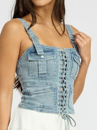 LAce Up Cargo Denim Corset