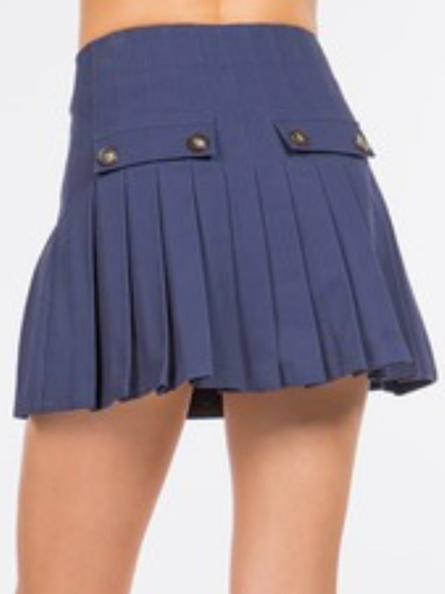 Pleat Back Wrap Skirt