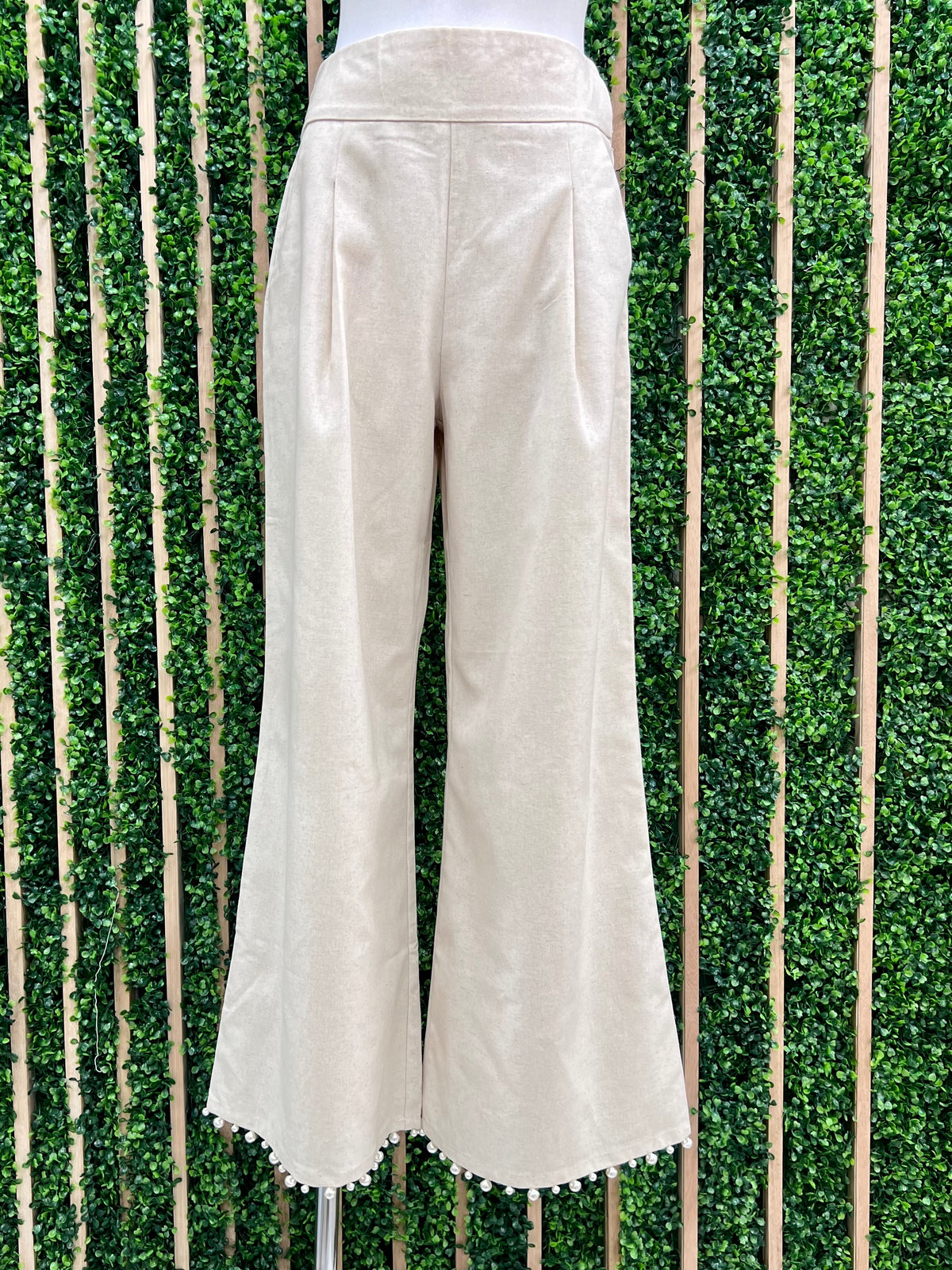 Pearl Trim Wide Leg Pants