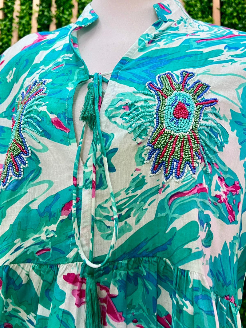 Italy Print Mix Short Dress