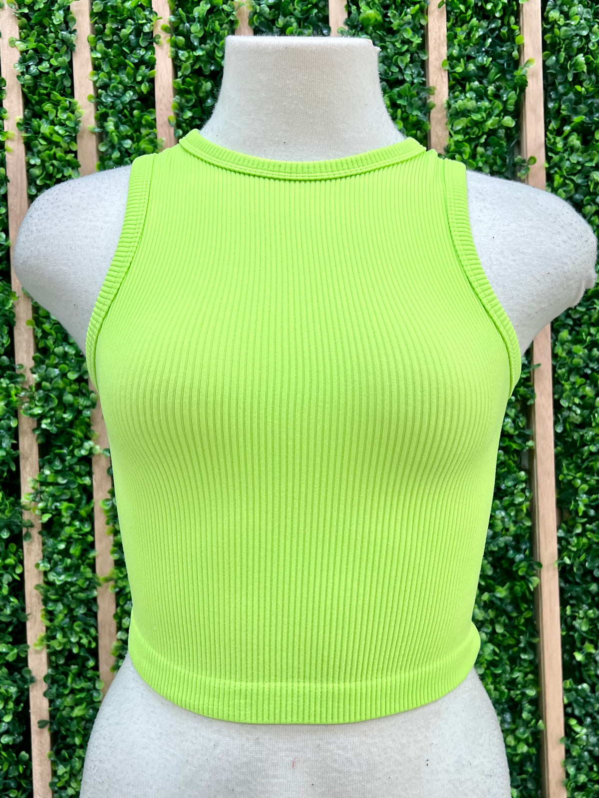 High Neck Thick Rib Crop Tank
