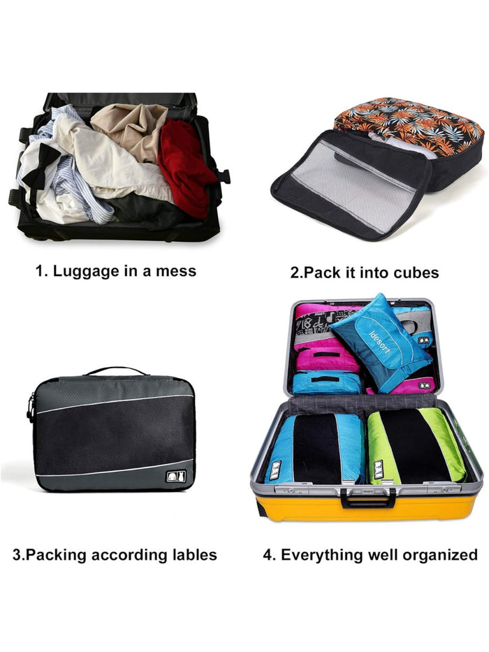 Heavy Duty 4-Pack Packing Cubes