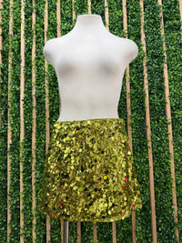 Lime Gold Sequin Skort