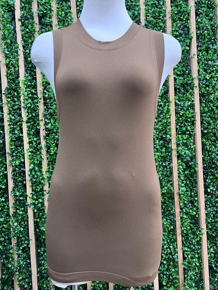 High Neck Sleeveless Basic Cami