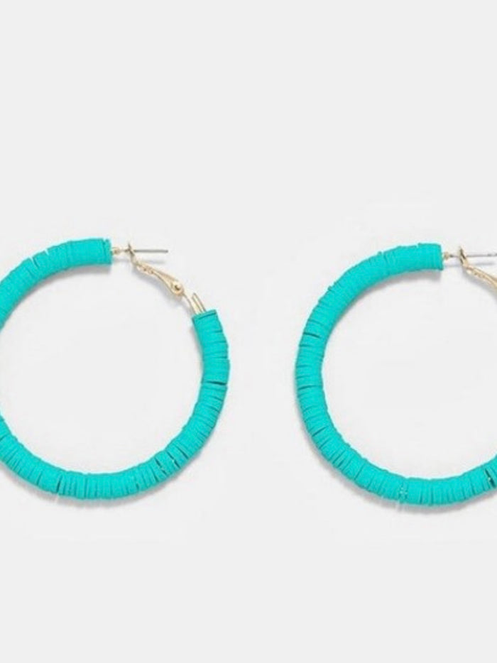 Neon Shell Hoop Earrings