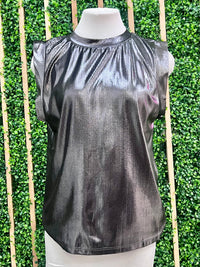 Metallic Cap Sleeve Top