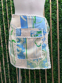 Blue Coastal Mosaic Print Wrap Skort