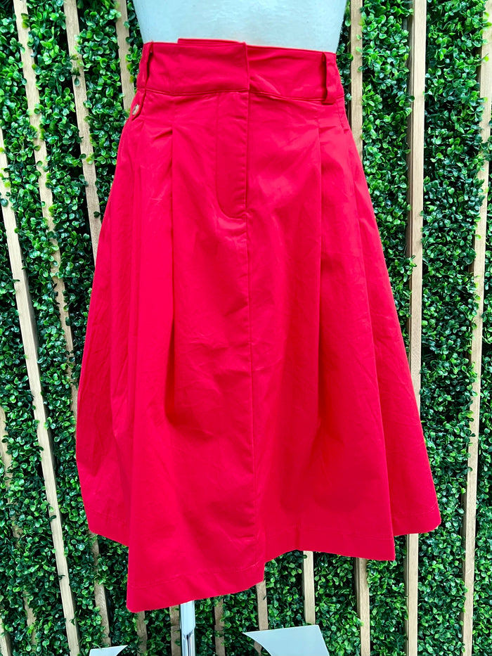 Solid A Line Mid Skirt