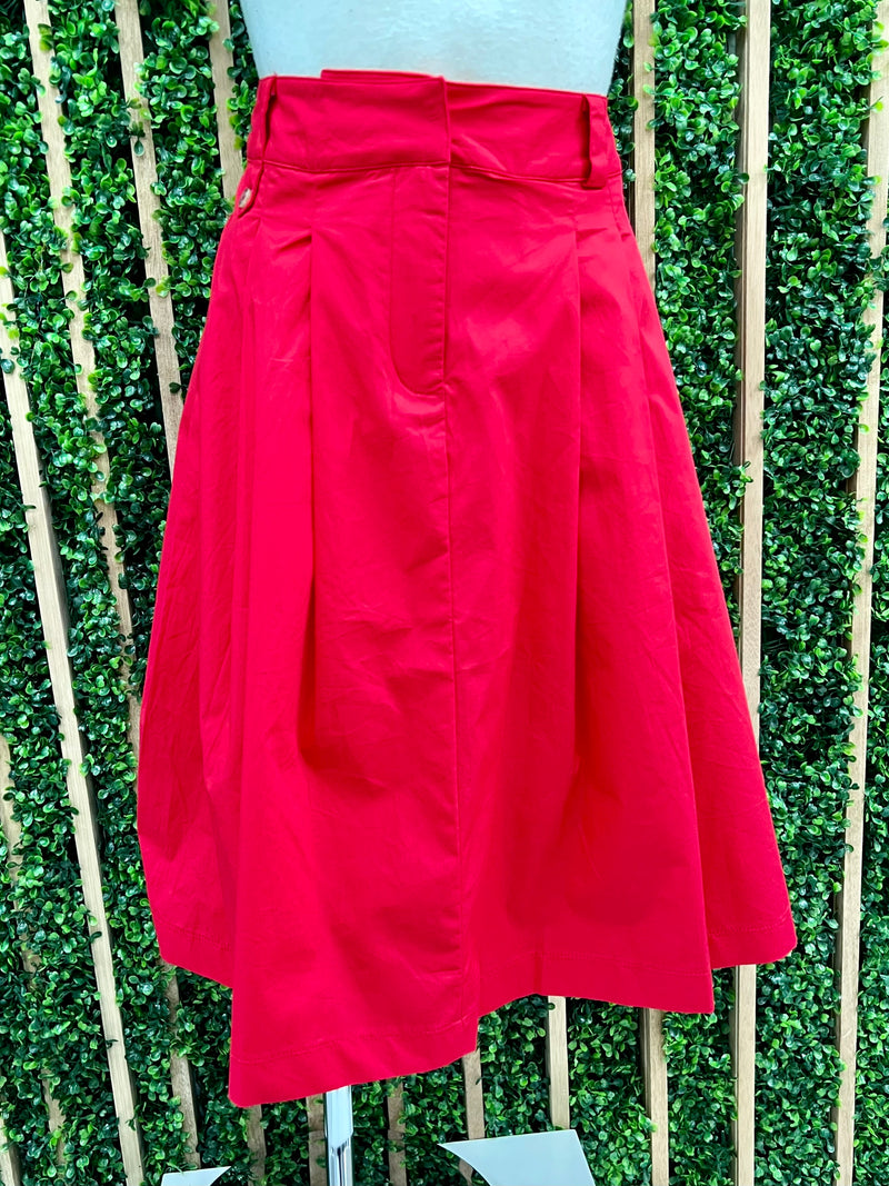 Solid A Line Mid Skirt