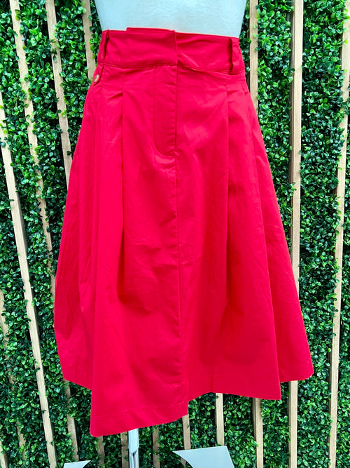 Solid A Line Mid Skirt
