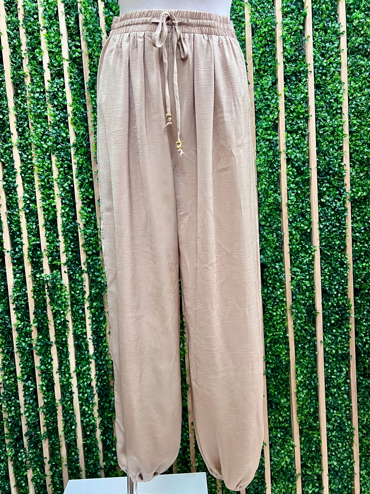 Taupe Satin Wide Leg Pants for Women | Matching Separate