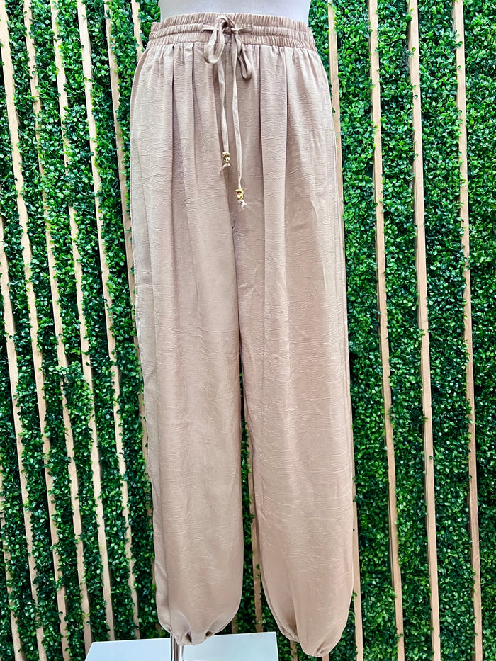 Taupe Satin Wide Leg Pants for Women | Matching Separate