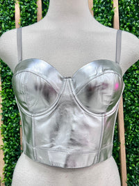 Metallic Finish Bustier Top