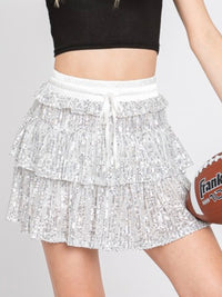 Sequin Ruffle Skort