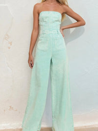 Bustier Strapless Denim Jumpsuit