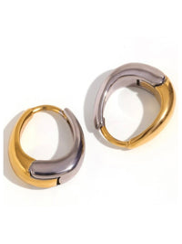 Reversible Gold Silver Pear Buckle Earring