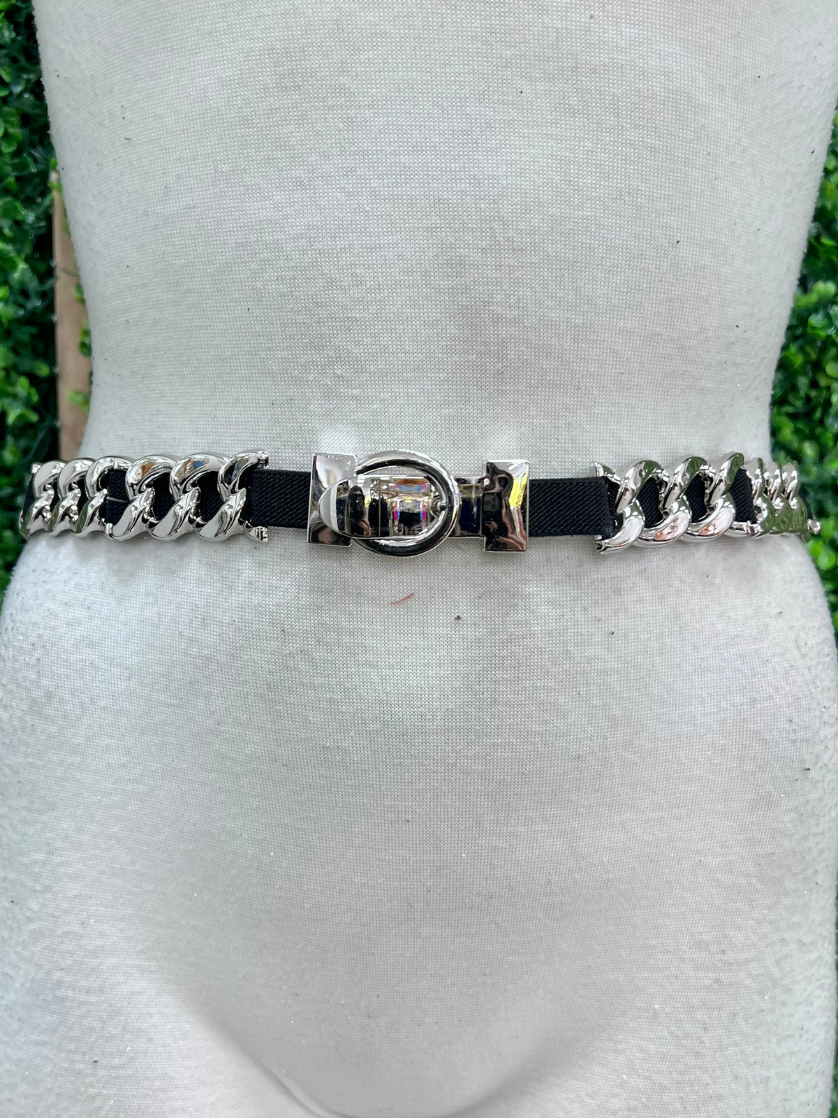 Small Gold Links Thin Stretch Belt
