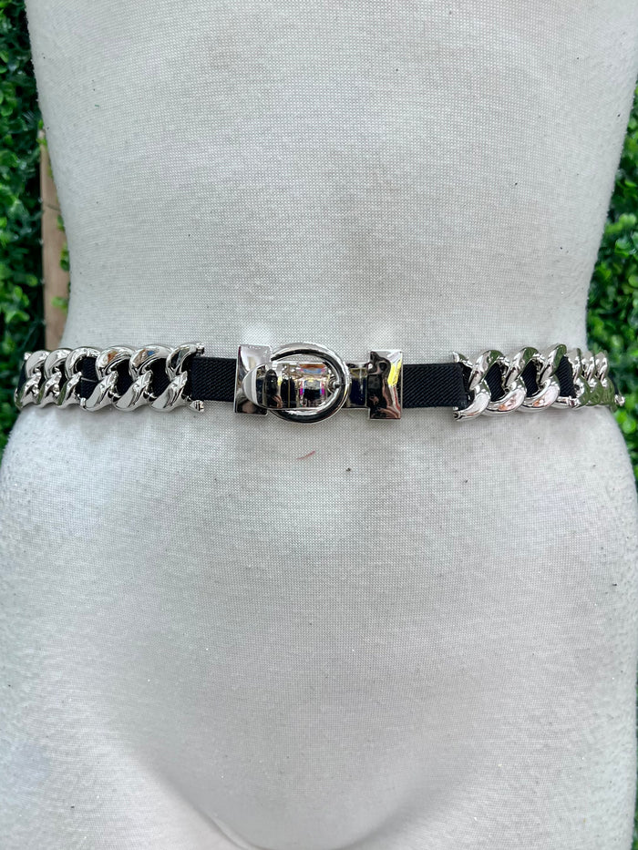 Small Gold Links Thin Stretch Belt
