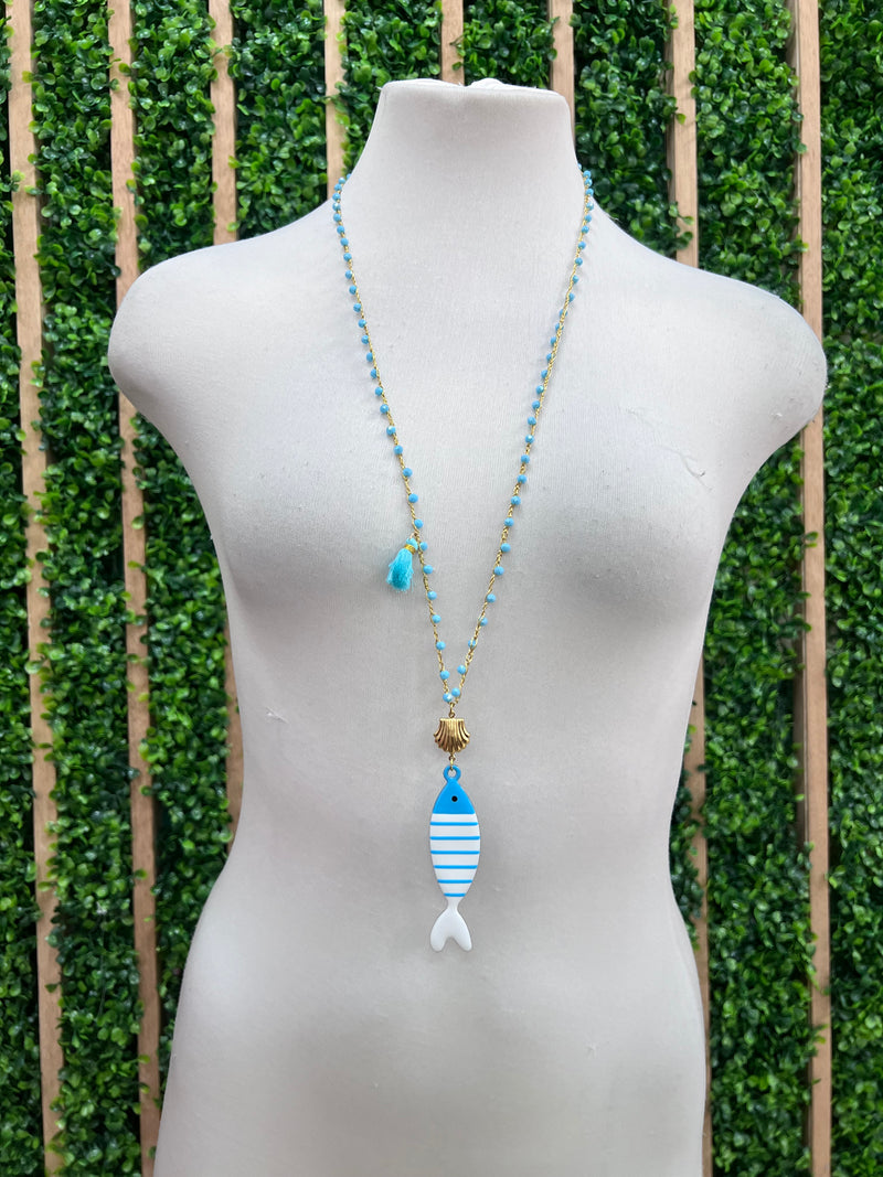 Fish Tassel Long Necklace