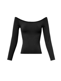 Off Shoulder Long Sleeve Basic Top