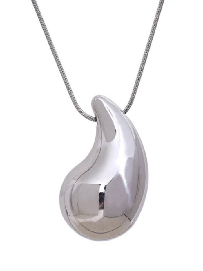Stainless Steel Big Water Droplet Necklace