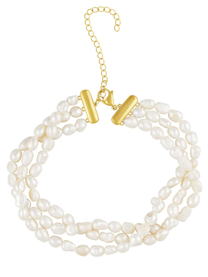 SJ Rustic Multi Layer Pearl Choker