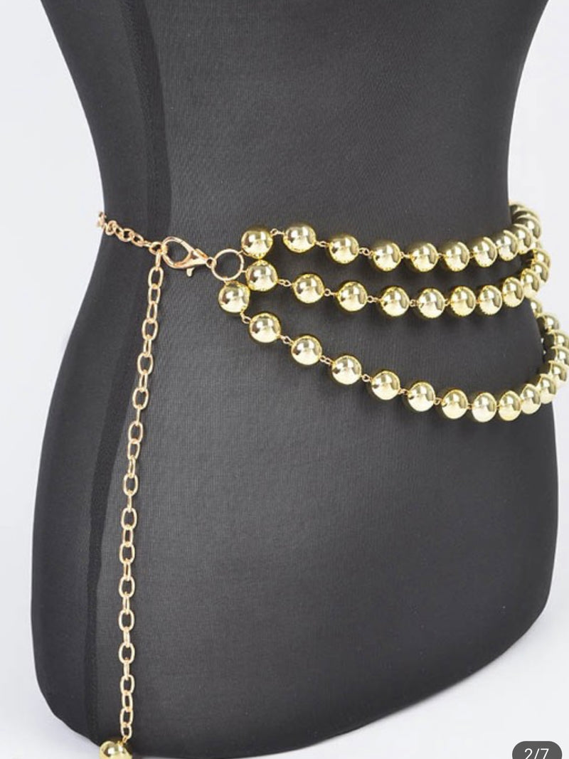 Multi Layered Bead Chain Belt