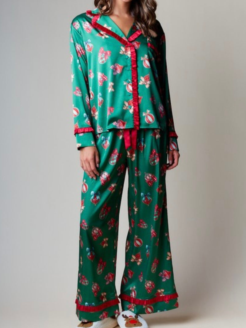 Holiday Gift Satin PJ Set