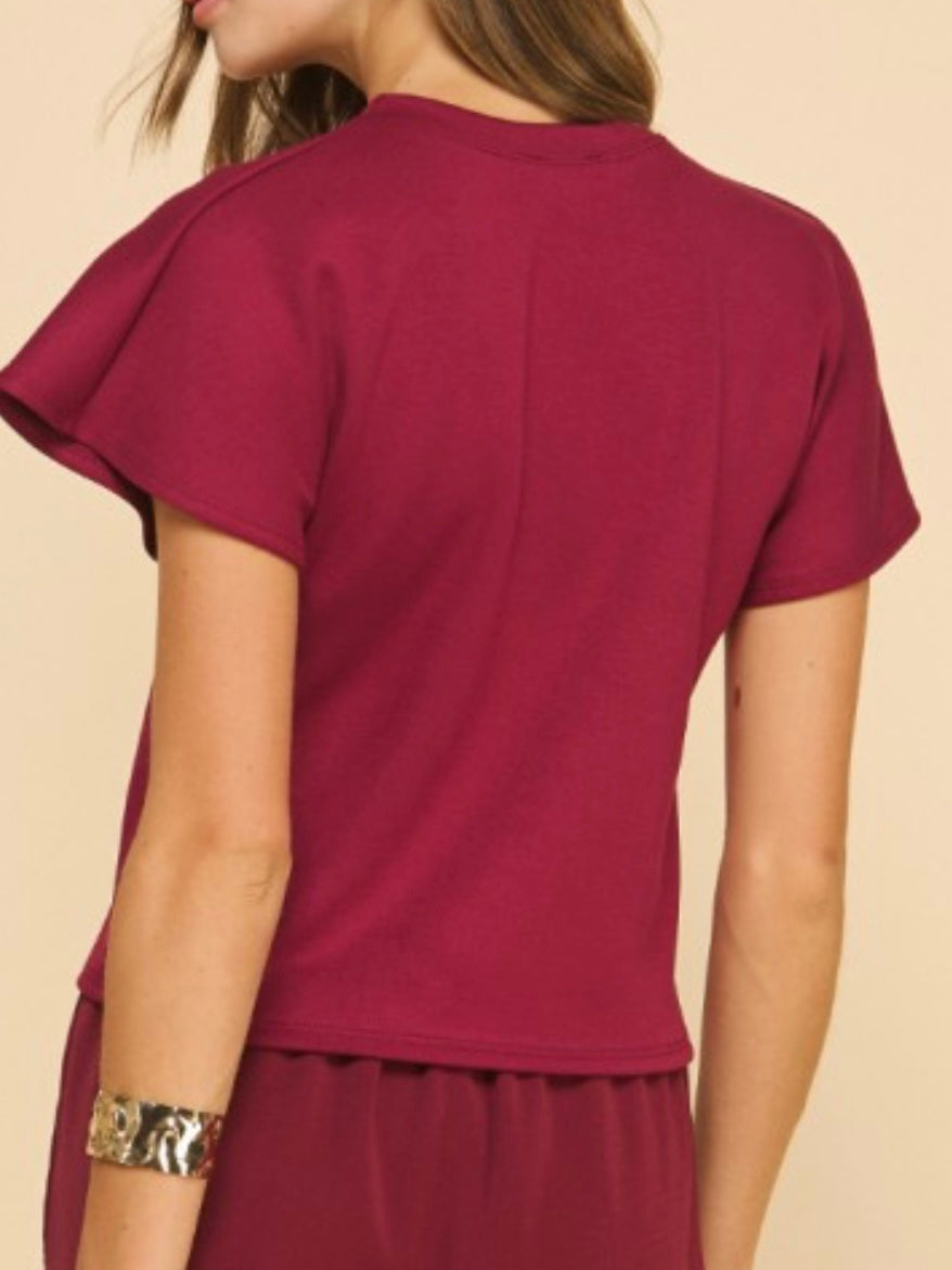 Modal Cap Short Sleeve Top