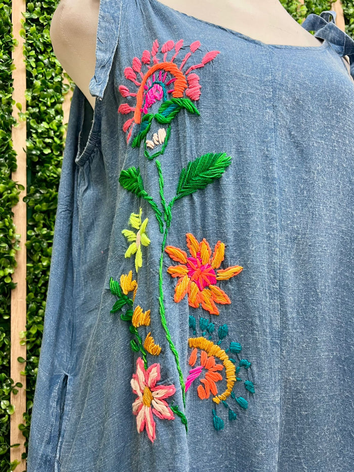 Tencel Embroidered Loose Fit Jumpsuit