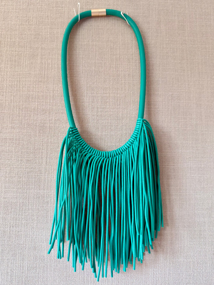 Multi Fringe Rubber Necklace ft