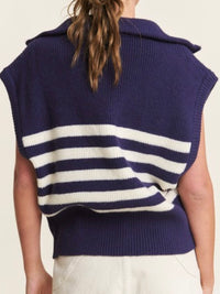 Bottom Striped Sleeveless Sweater