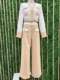 Nude White Chanel Vibes Pant