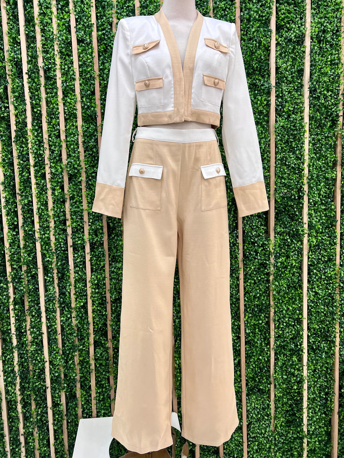 Nude White Chanel Vibes Pant