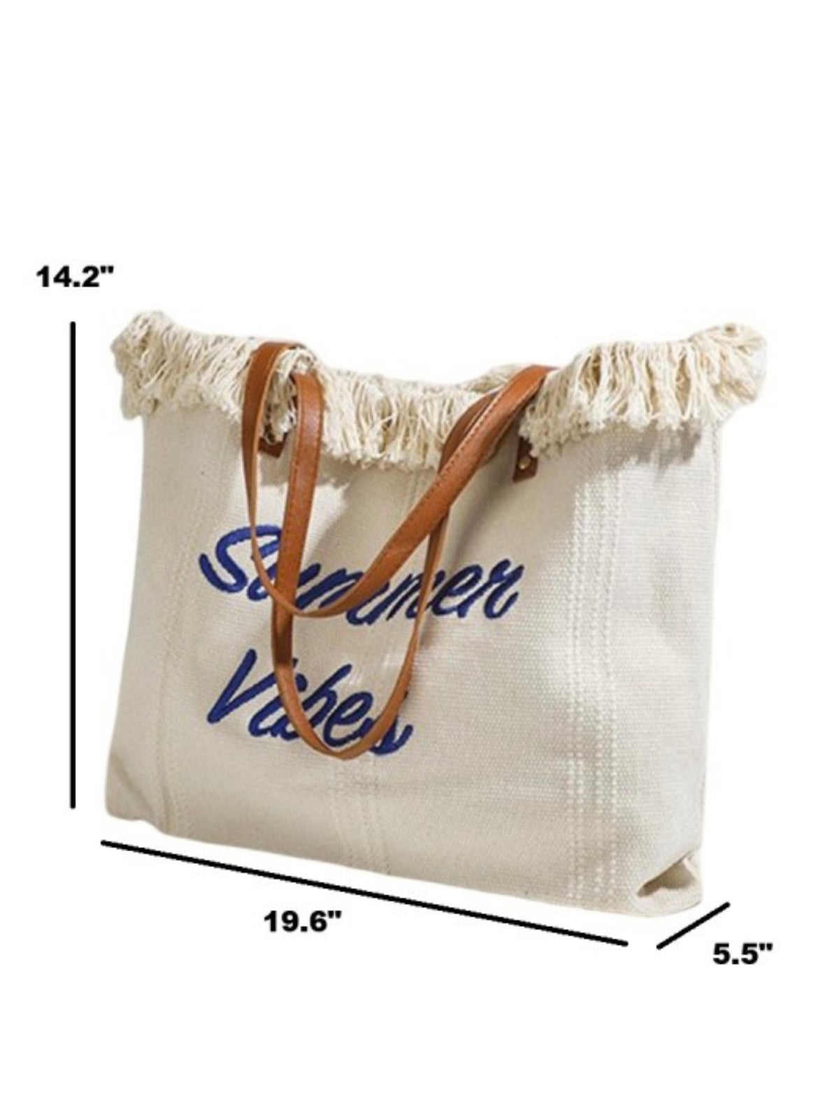 Summer Vibes Fringe Tote Bag