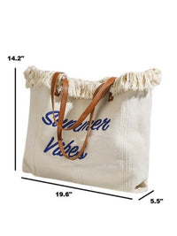 Summer Vibes Fringe Tote Bag