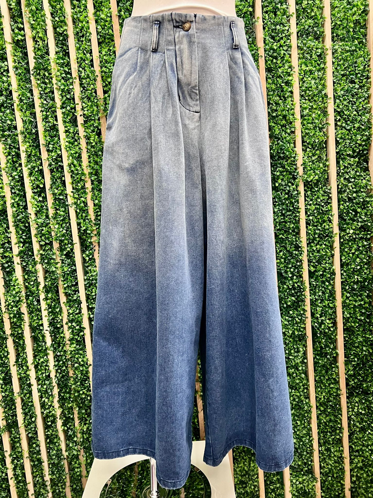 High Waist Ombre Wide Leg Denim