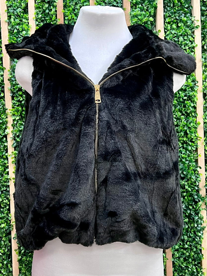 Faux Fur Hooded Vest