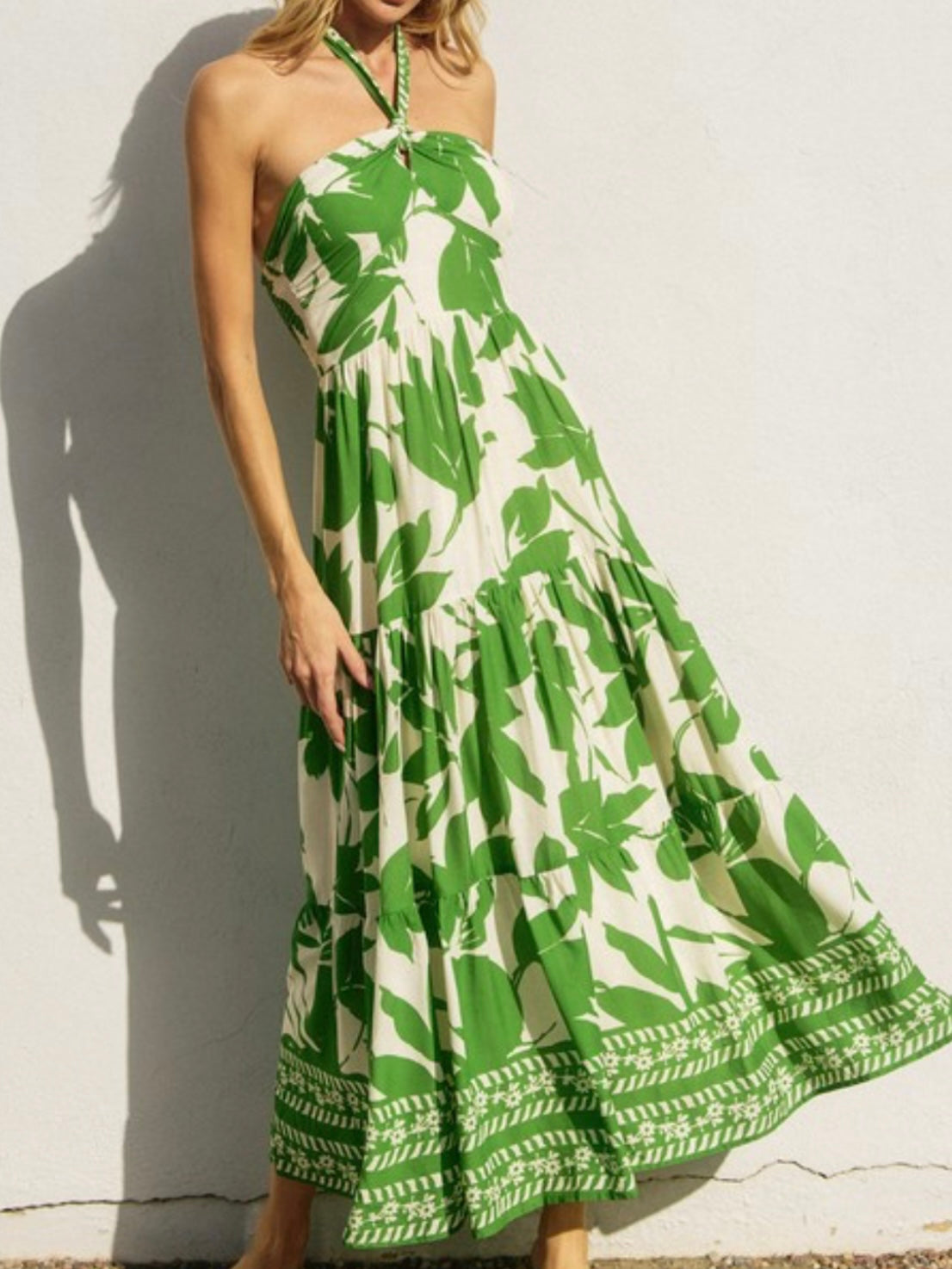 Paradise Green Halter MAxi Dress