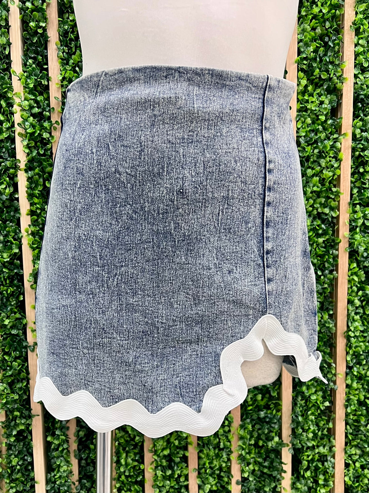 Rig Rag Trim Denim Skirt