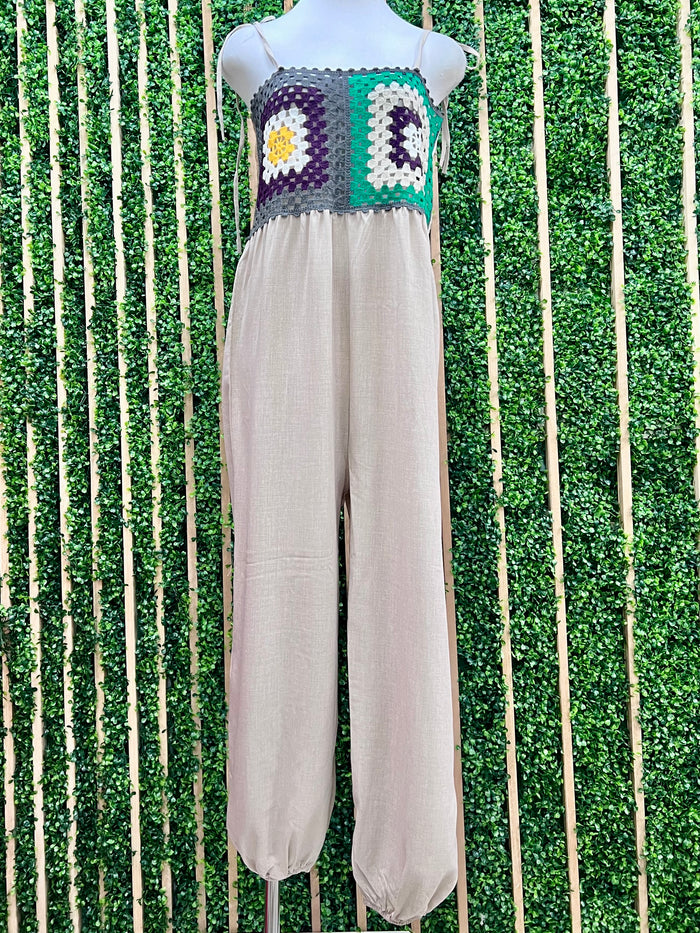 Crochet Detail Jogger Jumpsuit