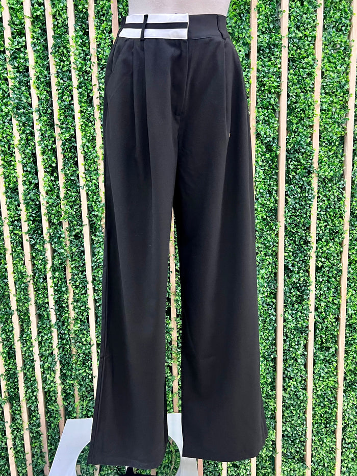 Black White Waistband Pant